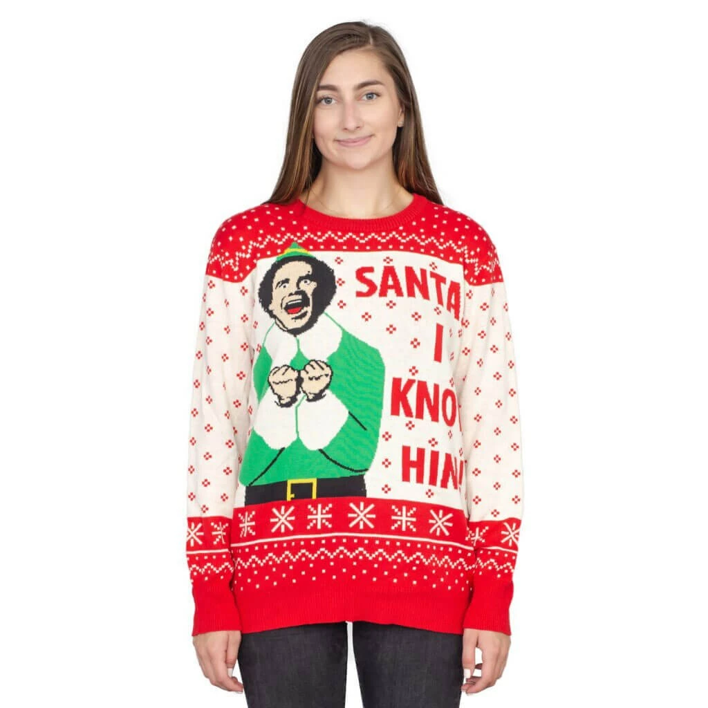 Ripple Junction Sweaters & Sweatshirts Elf Buddy Santa I Know Him Ugly Christmas Sweater 3 Ripple Junction Sweaters & Sweatshirts Elf Buddy Santa I Know Him Ugly Christmas Sweater