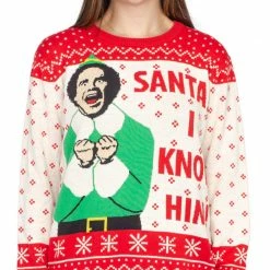 Ripple Junction Sweaters & Sweatshirts Elf Buddy Santa I Know Him Ugly Christmas Sweater