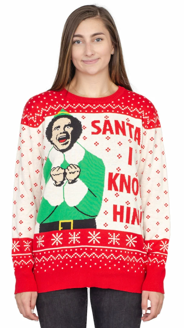 Ripple Junction Sweaters & Sweatshirts Elf Buddy Santa I Know Him Ugly Christmas Sweater 4 Ripple Junction Sweaters & Sweatshirts Elf Buddy Santa I Know Him Ugly Christmas Sweater