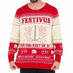 Ripple Junction Festivus For The Rest Of Us Pole Ugly Christmas Xmas Sweater