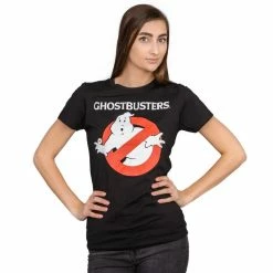 Mad Engine Ghostbusters Vintage Logo Junior's Tee Shirts / Tops