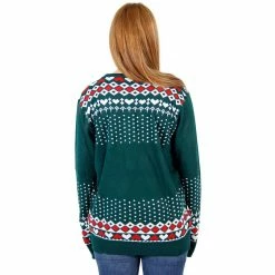 Costume Agent Sweaters & Sweatshirts Ugly Christmas Sweater Flashing Nose Reindeer Sweater