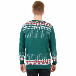 Costume Agent Sweaters & Sweatshirts Ugly Christmas Sweater Flashing Nose Reindeer Sweater