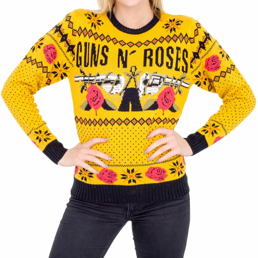 Signorelli Sweaters & Sweatshirts Guns N' Roses Hard Rock Band Text And Logo Ugly Christmas Xmas Sweater 3 Signorelli Sweaters & Sweatshirts Guns N' Roses Hard Rock Band Text And Logo Ugly Christmas Xmas Sweater