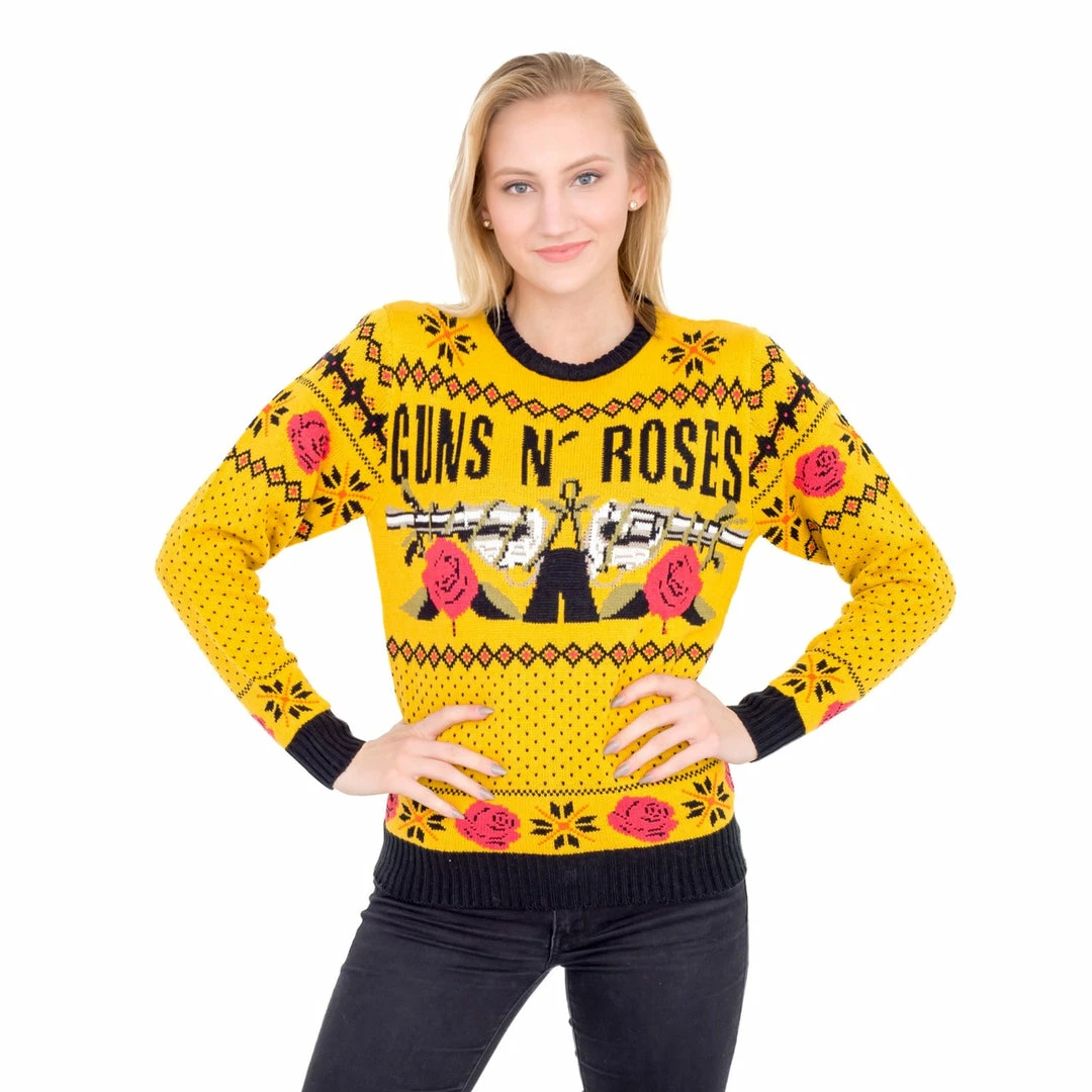 Signorelli Sweaters & Sweatshirts Guns N' Roses Hard Rock Band Text And Logo Ugly Christmas Xmas Sweater 4 Signorelli Sweaters & Sweatshirts Guns N' Roses Hard Rock Band Text And Logo Ugly Christmas Xmas Sweater