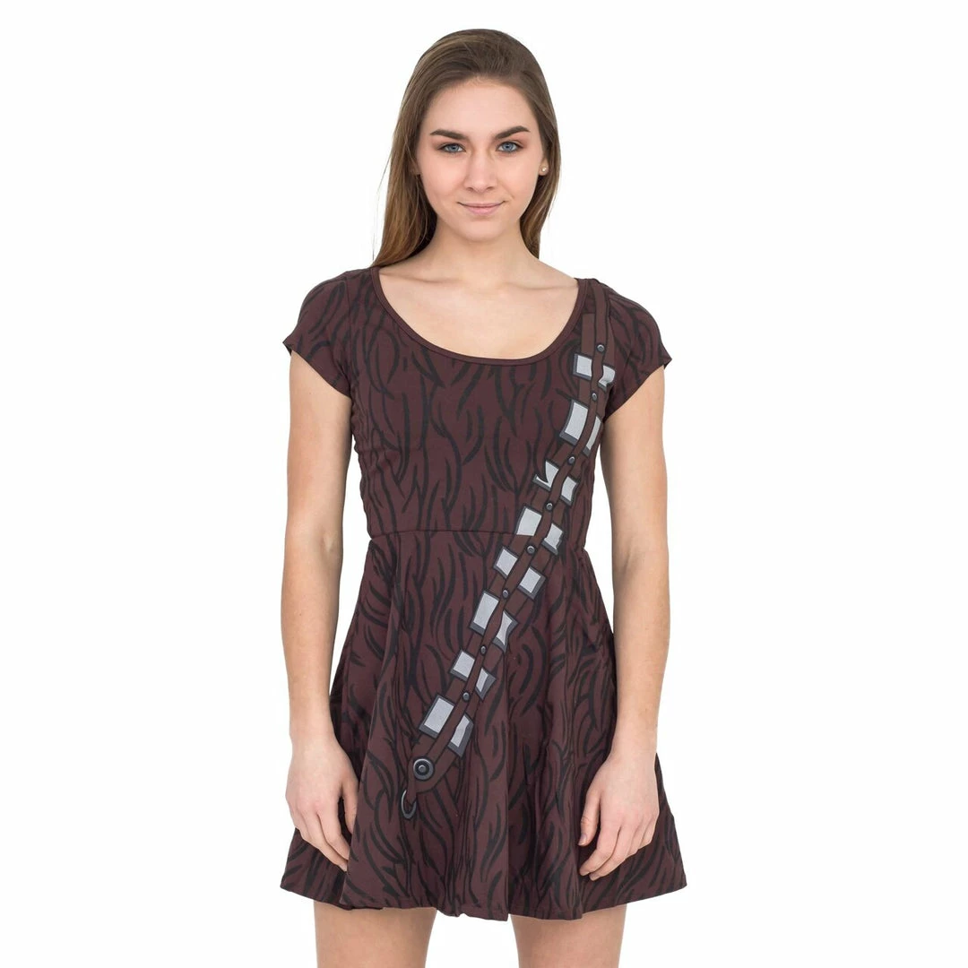Mighty Fine I Am Chewbacca Juniors Brown Skater Dress 5 Mighty Fine I Am Chewbacca Juniors Brown Skater Dress