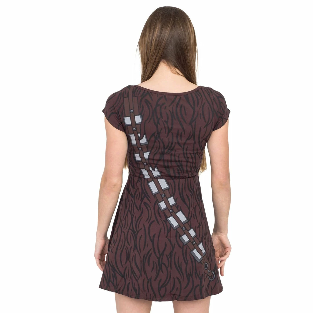 Mighty Fine I Am Chewbacca Juniors Brown Skater Dress 4 Mighty Fine I Am Chewbacca Juniors Brown Skater Dress