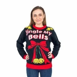 Costume Agent Jingle My Bells Hanging Decoration Tacky Ugly Christmas Xmas Sweater Sweaters & Sweatshirts