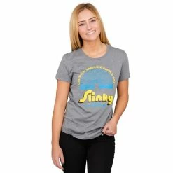 Art Box Juno Slinky Spring Walking Toy Gray Juniors T-Shirt Shirts / Tops