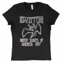 Art Box Women's Shirts Led Zeppelin 1977 American Tour Juniors T-shirt 9 Art Box Women's Shirts Led Zeppelin 1977 American Tour Juniors T-shirt