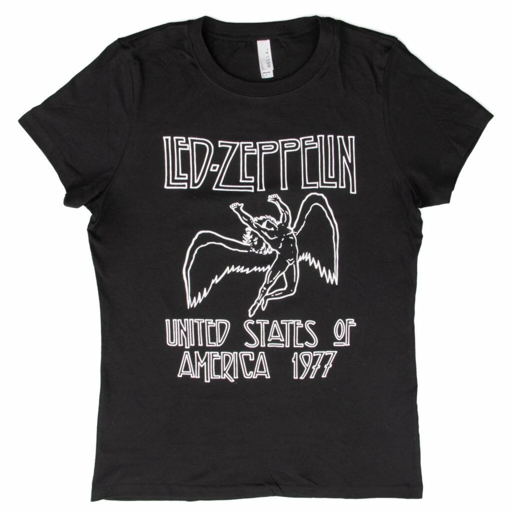 Art Box Women's Shirts Led Zeppelin 1977 American Tour Juniors T-shirt 6 Art Box Women's Shirts Led Zeppelin 1977 American Tour Juniors T-shirt