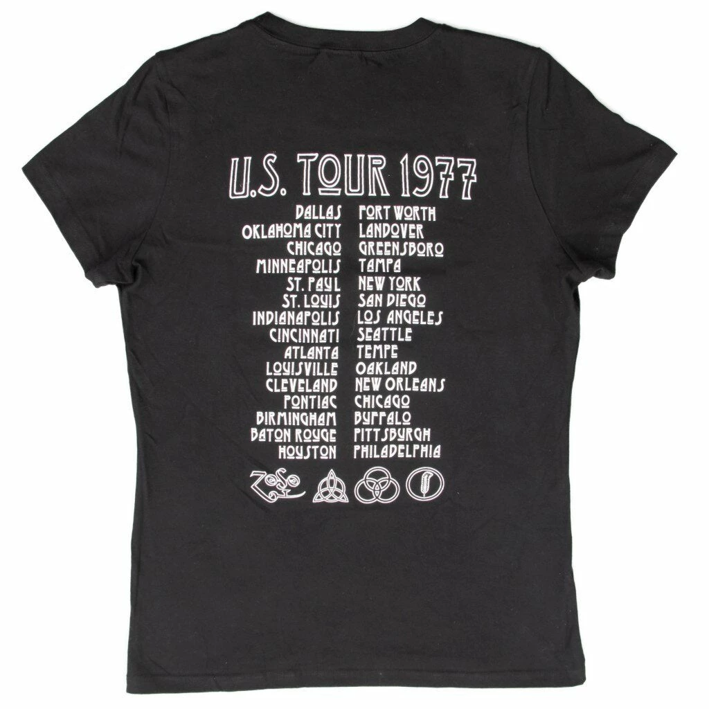 Art Box Women's Shirts Led Zeppelin 1977 American Tour Juniors T-shirt 5 Art Box Women's Shirts Led Zeppelin 1977 American Tour Juniors T-shirt