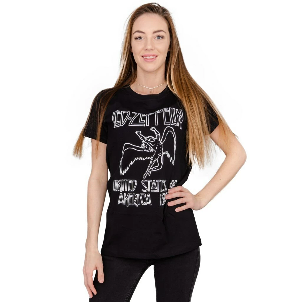 Art Box Women's Shirts Led Zeppelin 1977 American Tour Juniors T-shirt 4 Art Box Women's Shirts Led Zeppelin 1977 American Tour Juniors T-shirt