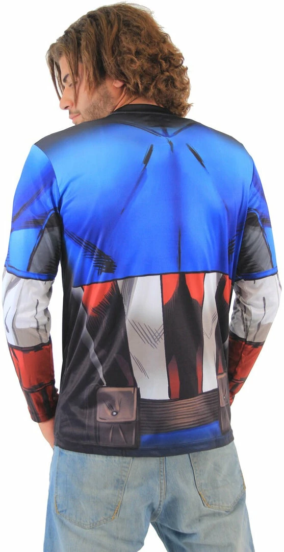 Mad Engine Shirts / Tops Captain America Sublimated Adult LONG SLEEVE Costume T-Shirt 5 Mad Engine Shirts / Tops Captain America Sublimated Adult LONG SLEEVE Costume T-Shirt