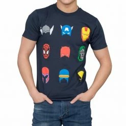 Mighty Fine Marvel Comics Characters Simple Helmets T-Shirt