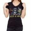 Awake Marvel Comics I Need A Hero Black V-neck T-shirt Shirts / Tops