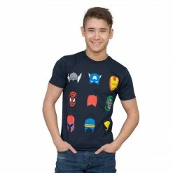 Mighty Fine Marvel Comics Characters Simple Helmets T-Shirt