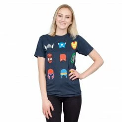 Mighty Fine Marvel Comics Characters Simple Helmets T-Shirt