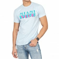 American Classics Action / Drama Miami Vice Light Blue Logo T-shirt