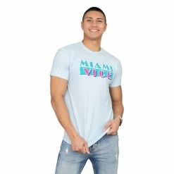 American Classics Action / Drama Miami Vice Light Blue Logo T-shirt