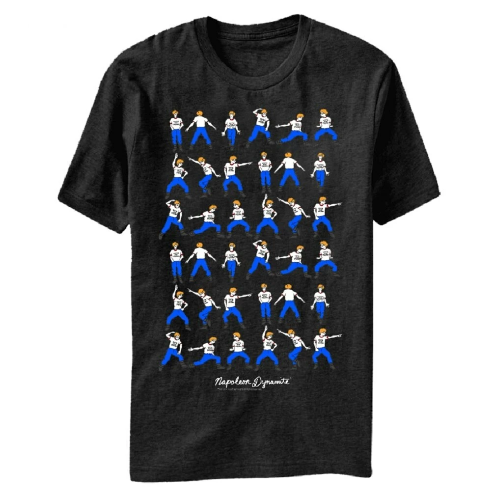T-Line Napoleon Dynamite Dance Moves Adult Black T-Shirt 3 T-Line Napoleon Dynamite Dance Moves Adult Black T-Shirt