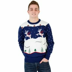 Costume Agent Ugly Christmas Sweater Step Brothers Prancing Reindeer Sweater