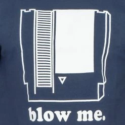 Art Box GAMES Nintendo Blow Me Navy Adult T-shirt