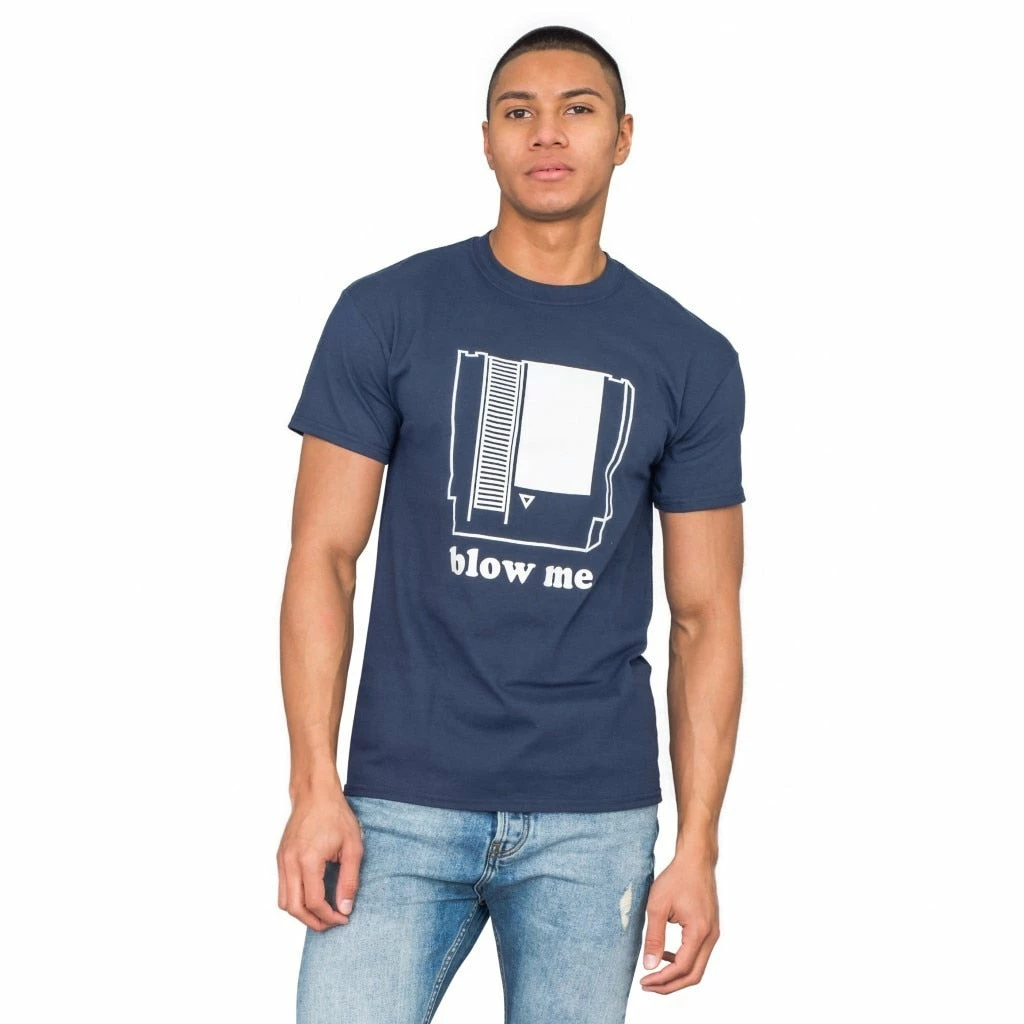 Art Box GAMES Nintendo Blow Me Navy Adult T-shirt 5 Art Box GAMES Nintendo Blow Me Navy Adult T-shirt