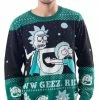 Ripple Junction Rick And Morty Alien Aww Geez Christmas Sweater Sweaters & Sweatshirts