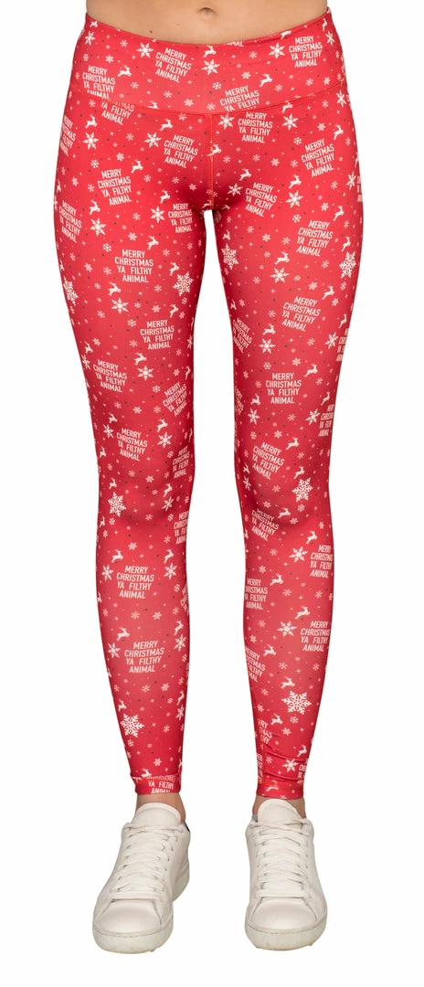 Costume Agent MOVIES Merry Christmas Ya Filthy Animal Women's Red Leggings 6 Costume Agent MOVIES Merry Christmas Ya Filthy Animal Women's Red Leggings