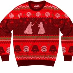 Mad Engine Star Wars Death Star Saber Showdown Ugly Christmas Xmas Sweater Sweaters & Sweatshirts