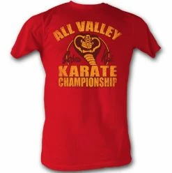 American Classics Action / Adventure Karate Kid All Valley Karate Championship Cobra Kai Adult Red T-Shirt