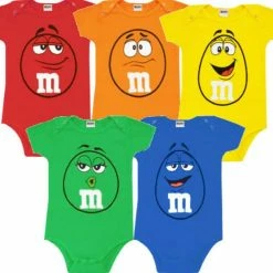 Vendor-unknown M&M's Big Face Romper Onesie T-Shirt