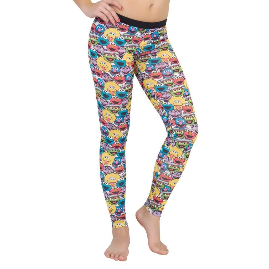 Mighty Fine Sesame Street Character Heads Leggings 3 Mighty Fine Sesame Street Character Heads Leggings