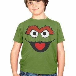 Mighty Fine Youth Shirts Sesame Street Oscar The Grouch Face T-shirt