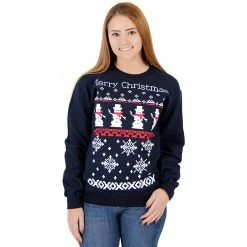Costume Agent Merry Christmas Snowmen & Snowflakes 8-Bit Sweatshirt Sweaters & Sweatshirts