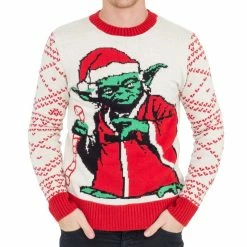 Junk Food Star Wars Jedi Yoda Dressed As Santa Ugly Christmas Sweater