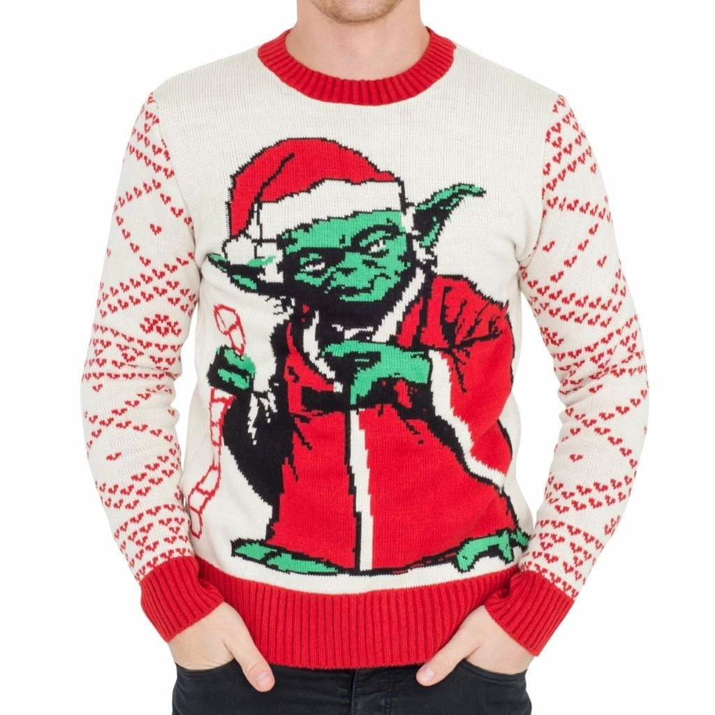 Junk Food Star Wars Jedi Yoda Dressed As Santa Ugly Christmas Sweater 3 Junk Food Star Wars Jedi Yoda Dressed As Santa Ugly Christmas Sweater