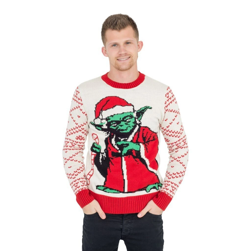 Junk Food Star Wars Jedi Yoda Dressed As Santa Ugly Christmas Sweater 4 Junk Food Star Wars Jedi Yoda Dressed As Santa Ugly Christmas Sweater