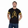 Mighty Fine Star Trek Emblem Striped Sleeves T-Shirt Shirts / Tops