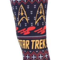 Mighty Fine Star Trek Command Ugly Christmas Pattern Leggings