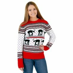 Mighty Fine Sweaters & Sweatshirts AT-AT Reindeer Ugly Christmas Sweater