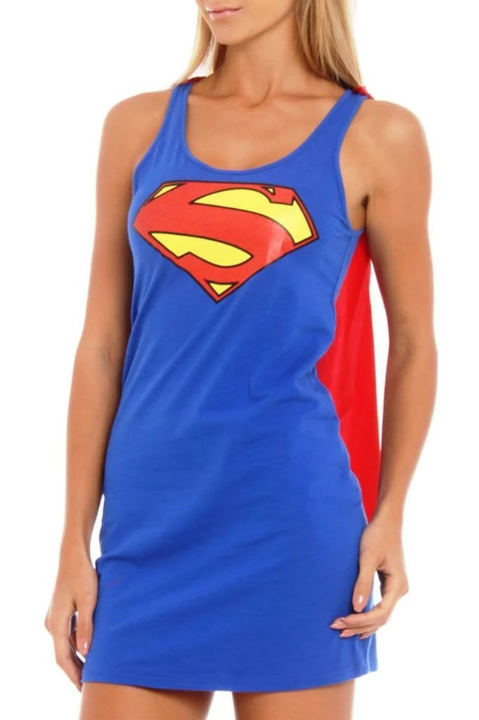 Underboss Pajamas / Underwear Superman Foil Logo Costume Sleep Tank With Cape 3 Underboss Pajamas / Underwear Superman Foil Logo Costume Sleep Tank With Cape