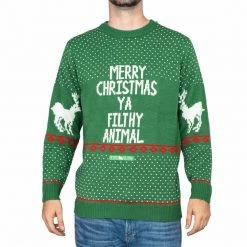 Costume Agent Ugly Christmas Sweater Merry Christmas Ya Filthy Animal Sweaters & Sweatshirts