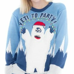 Costume Agent Sweaters & Sweatshirts Yeti To Party Light Up Ugly Christmas Sweater