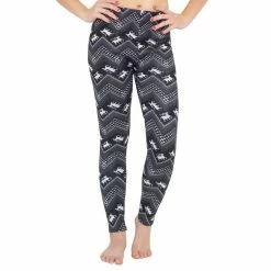 True Rock Ugly REINDEER Pattern BLACK Christmas Leggings