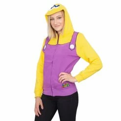 Fifth Sun GAMES Wario Adult Costume Zip Up Hoodie Sweatshirt