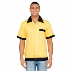 Ripple Junction Shirts / Tops Wesley Crushers Bowling Gold Adult Button Up Costume Shirt