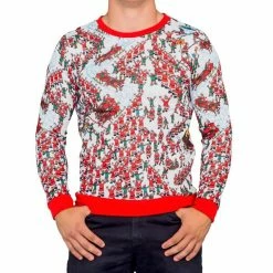 Mad Engine Sweaters & Sweatshirts Where Is Waldo Santa Sleds Long Sleeve Sweater