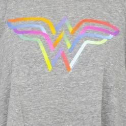 Junk Food Wonder Woman Rainbow Logo Long Sleeve T-Shirt Shirts / Tops